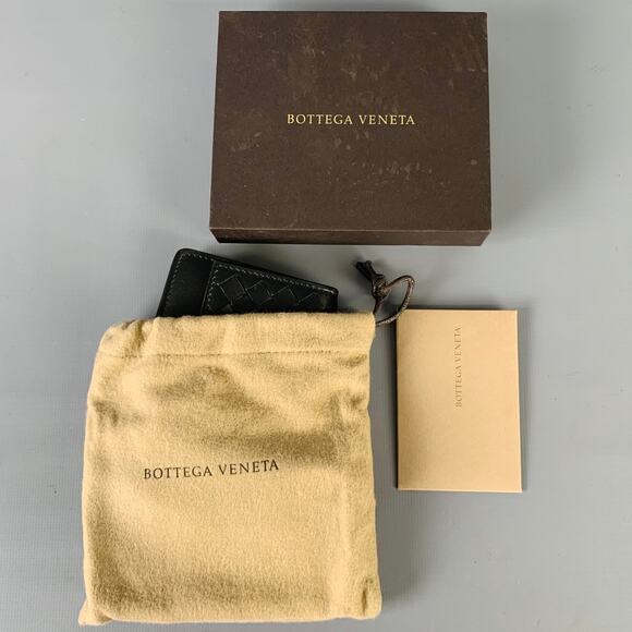 BOTTEGA VENETA Black Woven Leather Wallet - Picture 5 of 6